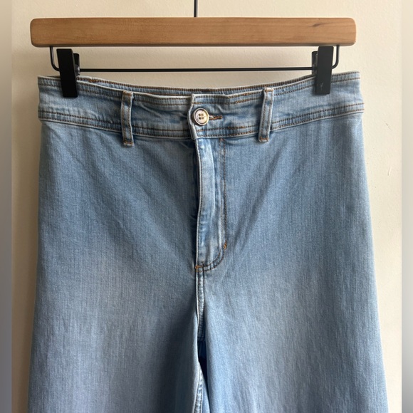 Billabong Free Fall Fray Hem Stretch Wide Leg Jeans 28 boho staple layered - Picture 4 of 10